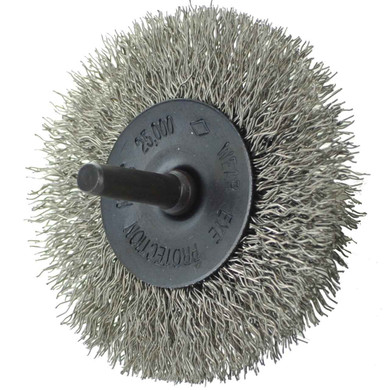 United Abrasives SAIT 02714 3x.014x1-1/4 Stainless Steel End Brush CRIMPED Wire Wheel, 12 pack