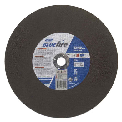 Norton 66252843251 14x1/8x1 In. BlueFire ZA AO Stationary Saw Cut-Off Wheels, Type 01/41, 30 Grit, 10 pack