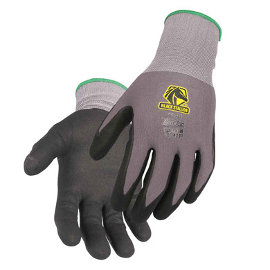 Black Stallion GC1525-GB Accuflex 15G Nylon Nitrile Micro-Foam Knit Glove, Gray/Black, 2X-Large, 12 pack