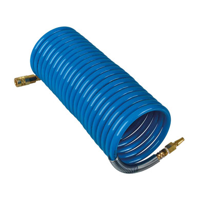 Miller 270408 Coiled Air Hose 25 ft with Industrial Interchange fittings