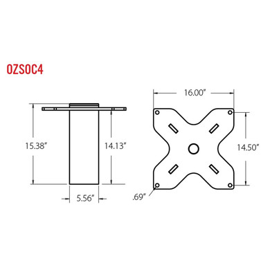 OZ Socket Base for OZ2500DAV Steel Davit Cranes, OZSOC4