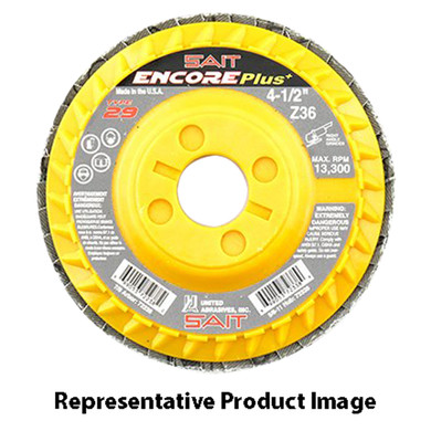 United Abrasives SAIT 72244 5x7/8 Encore Plus Type 29 No Hub General Purpose Zirconium Flap Discs 36 Grit, 10 pack