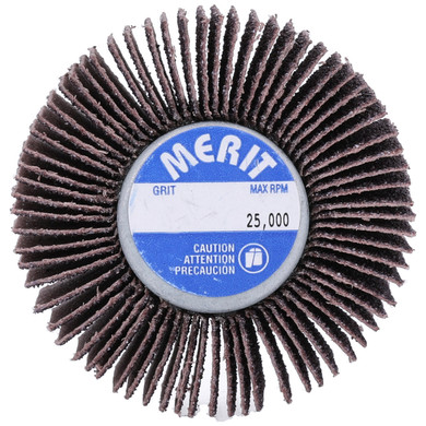 Norton 8834133016 2x1x1/4-20 In. Merit High Performance AO Threaded Shank Mini Flap Wheel, Coarse, P80 Grit, 10 pack