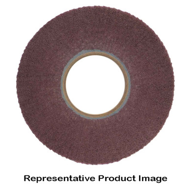 Norton 5539512677 8x2x3 In. Merit AO Medium Grit Arbor Hole Mount Non-Woven Flap Wheels, 120 Grit, 2 pack