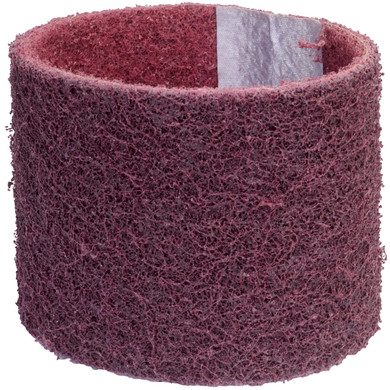 Norton 66261067469 3x10-11/16" Bear-Tex Rapid Prep Aluminum Oxide Non-Woven Portable In-Line Belt, Medium Grit, Maroon, 12 pack