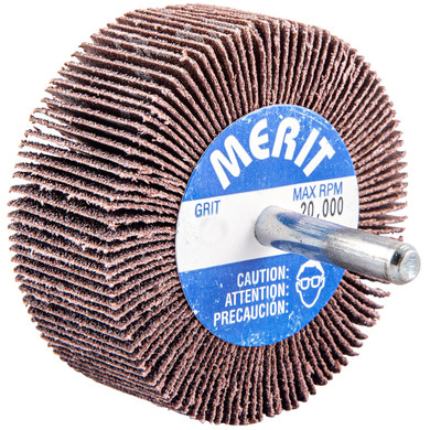 Norton 8834137411 2-1/2x1x1/4 In. Merit High Performance AO Steel Shank Mini Flap Wheel, Coarse, P80 Grit, 10 pack