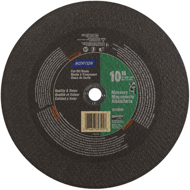 Norton 7660789391 10x3/32x5/8 In. Norton Masonry SC Stationary Saw Cut-off Wheels, Type 01/41, 24 Grit, 5 pack