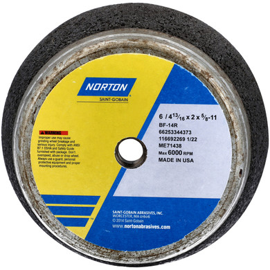 Norton 66253344373 6x2x5/8 In. BlueFire ZA Non-Reinforced Portable Snagging Wheels, Steel Back, Type 11, 14 Grit, 5 pack