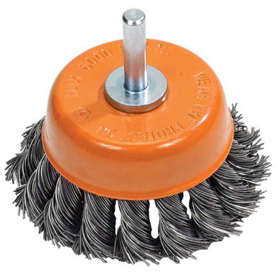 Walter 13C370 3x1/2 Mounted Wire Brush .02 Cup with Knot Twisted Wire for Steel