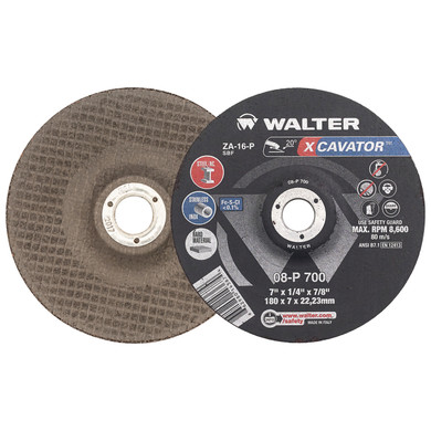 Walter 08P700 7x1/4x7/8 Xcavator Premium High Removal Grinding Wheels Contaminant Free Type 27, 25 pack