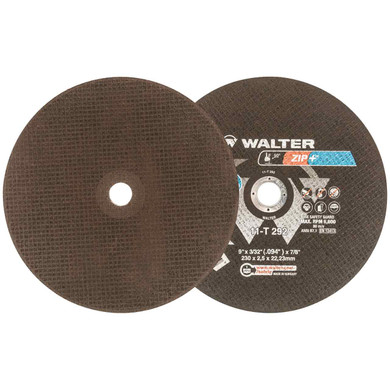 Walter 11T292 9x3/32x7/8 ZIP+ XTRA Heavy Duty Cut-Off Wheels Type 1 Grit A30, 25 pack
