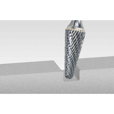 Walter 01V035 1/2x1-1/8 Hard Alloys High Performance Double Cut Tungsten Carbide Burr Type SL-4 Cone