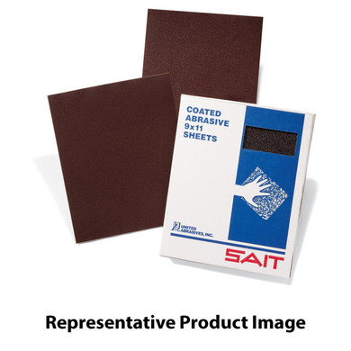 United Abrasives SAIT 84907 9x11 Blue Line DA-F Aluminum Oxide Cloth Hand Sanding Sheets 36 Grit, 25 pack