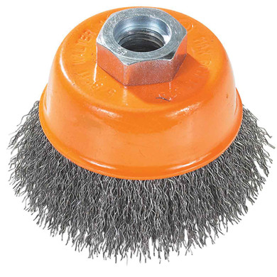 Walter 13D302 3" M14x2.0 Wire Cup Brush with Crimped Wires for Steel