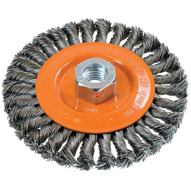Walter 13L504 5x3/8x5/8-11 Wire Wheel Brush with Knot Twisted Wires .02 for Steel
