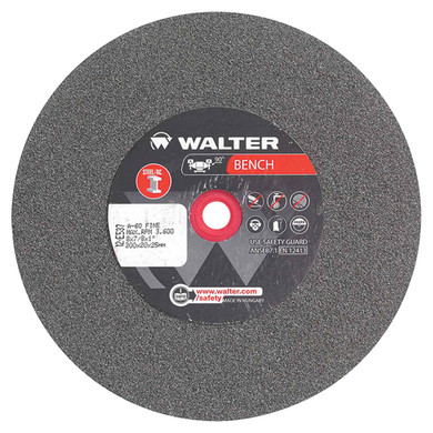 Walter 12E537 8x7/8x1 Bench Grinding Wheel for Steel Type 1 Grade 60 FINE