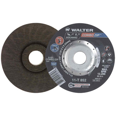 Walter 11T852 5x5/64x7/8 COMBO ZIP Cutting and Deburring Cut-Off Wheels Type 27 Grade A60, 25 pack
