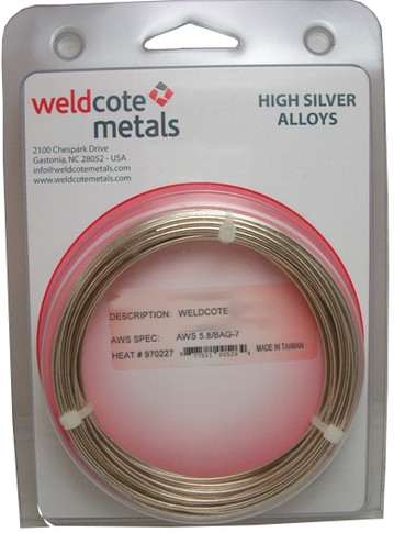 Weldcote Metals "45CF" Silver Solder 1/8" Diameter Cadmium Free