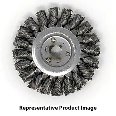 United Abrasives SAIT 06377 3x.014x3/8 Blue Line Carbon Steel Wire Wheel Non-Threaded Regular Twist Knot