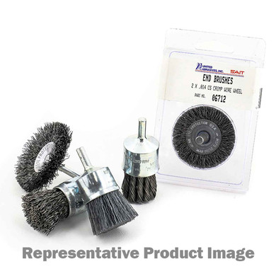 United Abrasives SAIT 02702 3/4x.014x2-5/8 Carbon Steel End Brush CRIMPED, 12 pack