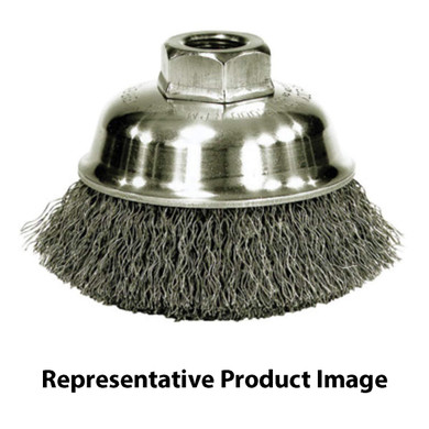 United Abrasives SAIT 01404 2-3/4x.014xM10x1.25 Carbon Steel Small Cup Brush CRIMPED Wire, 6 pack