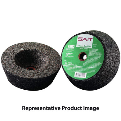 United Abrasives SAIT 26021 6x2x5/8-11 C16 Plain Backed Tough Grinding Concrete Cup Stones, 5 pack