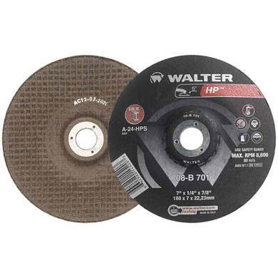 Walter 08B701 7x1/4x7/8 HP High Performance Grinding Wheels Type 28 Grade A-24, 25 pack