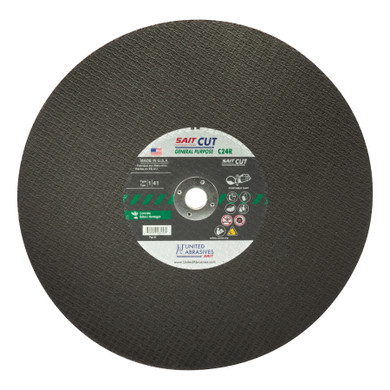 United Abrasives SAIT 23413 12X1/8X1 C24R Concrete Portable Saw Cut-Off Wheels, 10 pack