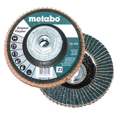 Metabo 629464000 4.5" x 5/8" - 11 Original Flapper Abrasives Flap Discs 40 Grit, 5 pack