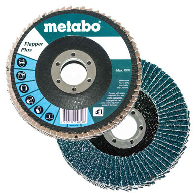 Metabo 629419000 4.5" x 7/8" Flapper Plus Abrasives Flap Discs 40 Grit, 10 pack