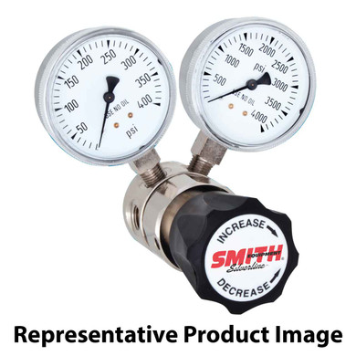 Miller Smith 811-00-03-00-00 Silverline High Purity Analytical Brass Single Stage Regulator, 100 PSI
