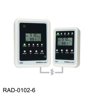 CO2Meter RAD-0102-6 Remote Carbon Dioxide CO2 Storage Safety 3 Alarm