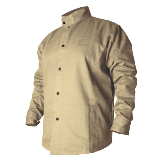 Black Stallion BXTN9C BSX Flame-Resistant Cotton Welding Jacket, Khaki, Medium