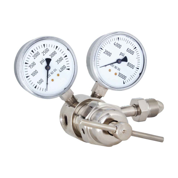 Miller Smith 825-00-09 Silverline High Pressure Analytical Brass Single Stage Regulators, 2000 PSI