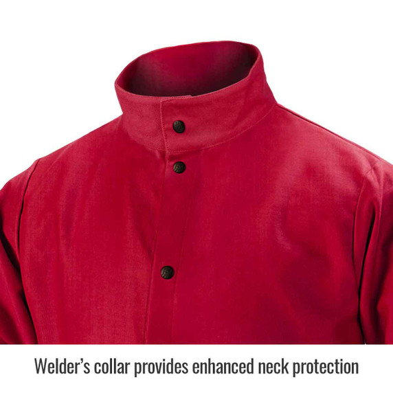 Black Stallion FR9-30C TruGuard 200 FR Cotton Welding Jacket, Red, 4X-Large