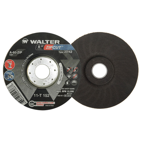 Walter 11T152 5x3/64x7/8 ZIPCUT Cut-Off Wheels for Angle Grinder Type 27 A60 Grit, 25 pack