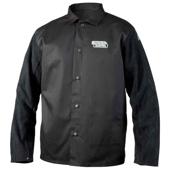 Lincoln Electric K3106 Traditional Split Leather Sleeved Welding Jacket, XL