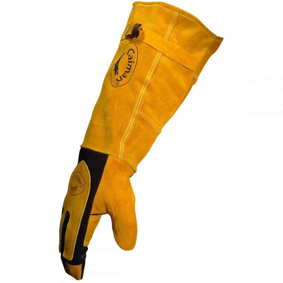 Caiman 1878 21" American Deerskin, Kontour Pattern, Padded Cuff MIG Stick Glove, Large