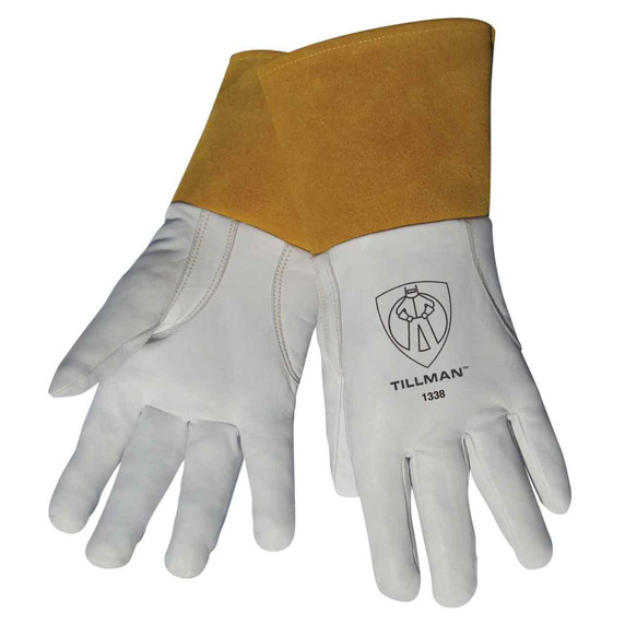 Tillman 1338 Top Grain Goatskin TIG Welding Gloves with 4" Cuff, Medium