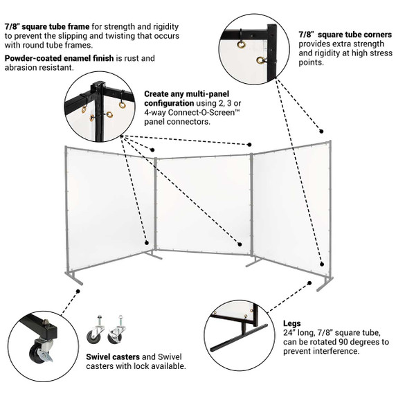 Steiner 539-4X6 Protect-O-Screen Classic with Clear Vinyl Welding Curtain with Frame