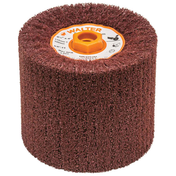 Walter 07M443 4-1/2x4x5/8-11 Blendex Drum Line-Mate Surface Conditioning and Linear Finishing Medium
