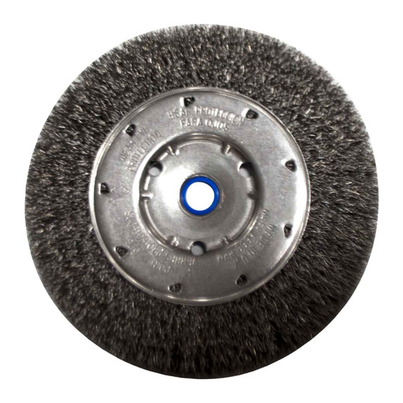 United Abrasives SAIT 09558 6 x .014 x 5/8,1/2 x 1-3/16 Crimped Steel Bench Wire Wheels NARROW Face Width