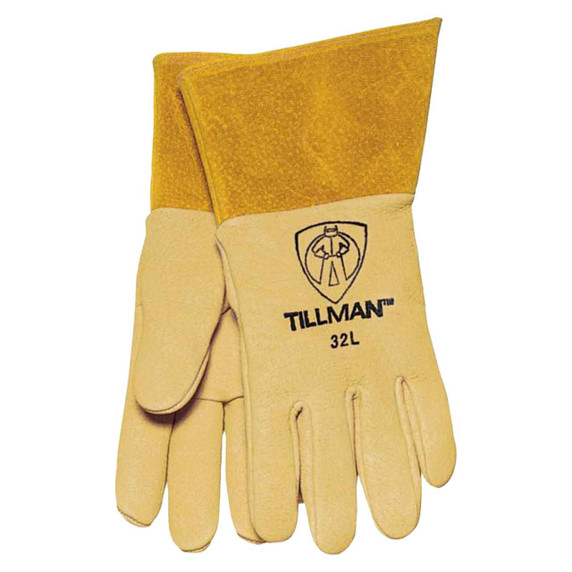 Tillman 32 Heavy Duty Top Grain Pigskin 4" Cuff MIG Welding Gloves, Small
