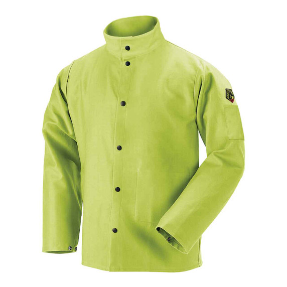 Black Stallion FL9-30C TruGuard 200 FR Cotton Welding Jacket, Lime, X-Large