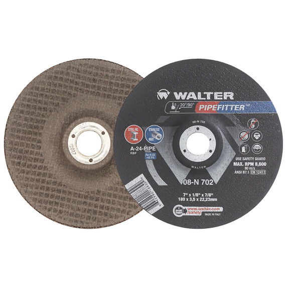 Walter 08N702 7x1/8x7/8 Pipefitter Contaminant Free Grinding Wheels Type 27, 25 pack