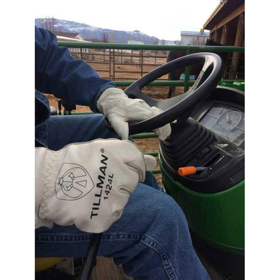 Tillman 1424 Unlined Top Grain Cowhide Drivers Gloves with Cinched Cuff, X-Large