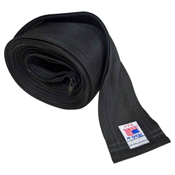 Weldtec TC-3-10Z Cable Cover, Black Nylon, 3 in x 11 ft, Zipper