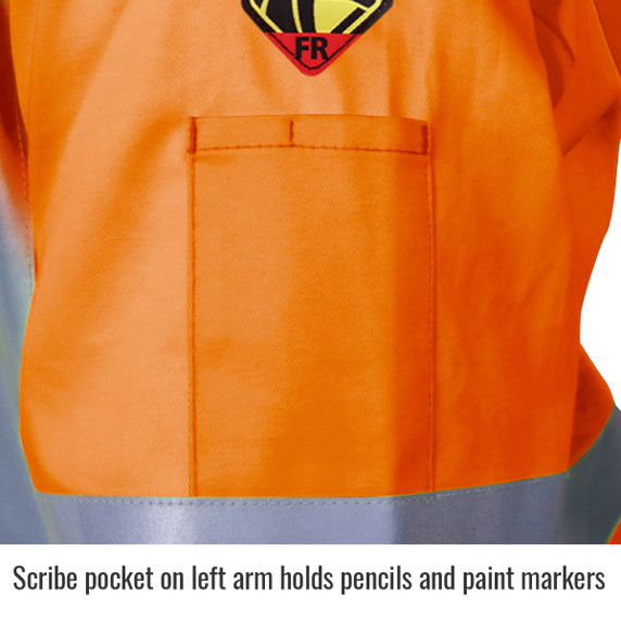 Black Stallion JF1012-OR Hi-Vis Safety Welding Jacket with FR Reflective Tape, Safety Orange, Medium