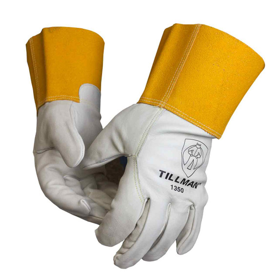 Tillman 1350 Unlined Top Grain Cowhide MIG Welding Gloves 4" Cuff, X-Small