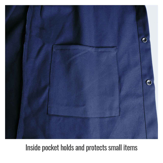 Black Stallion FN9-30C TruGuard 200 FR Cotton Welding Jacket, Navy, Small